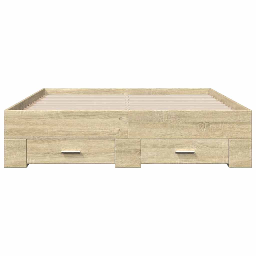 Cadre de lit avec tiroirs sans matelas chêne sonoma 135x190 cm - XIOS