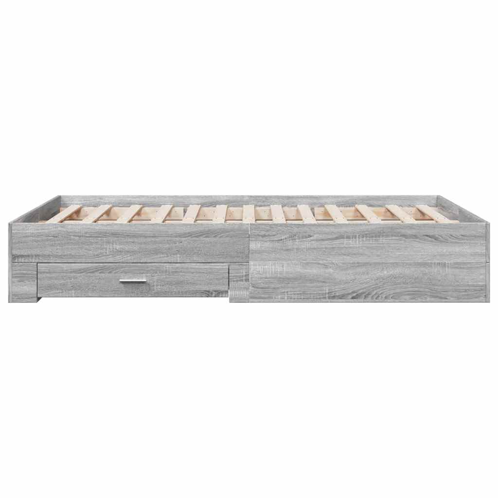 Cadre de lit avec tiroirs sans matelas sonoma gris 135x190 cm - XIOS