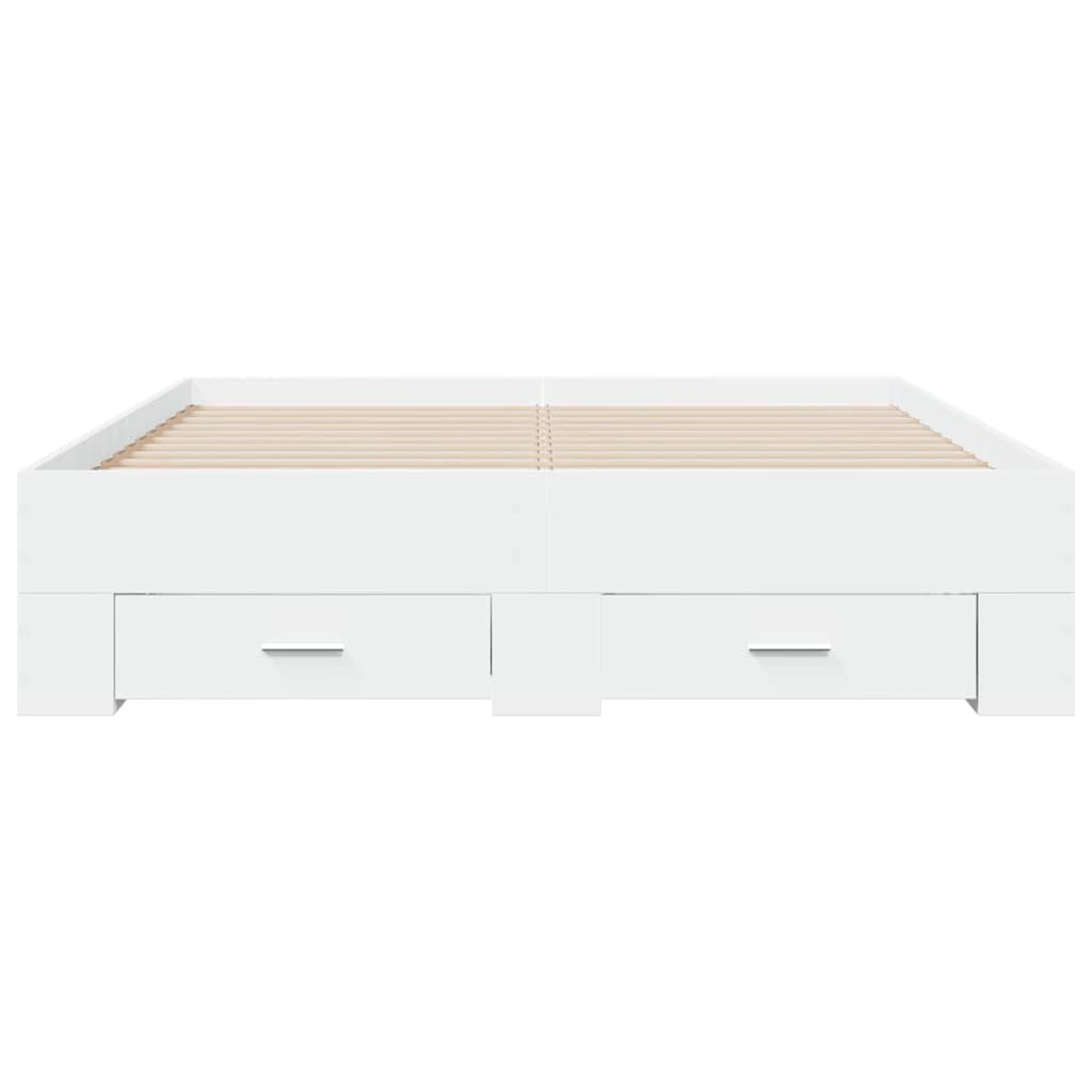 Cadre de lit avec tiroirs sans matelas blanc 120x190 cm - XIOS