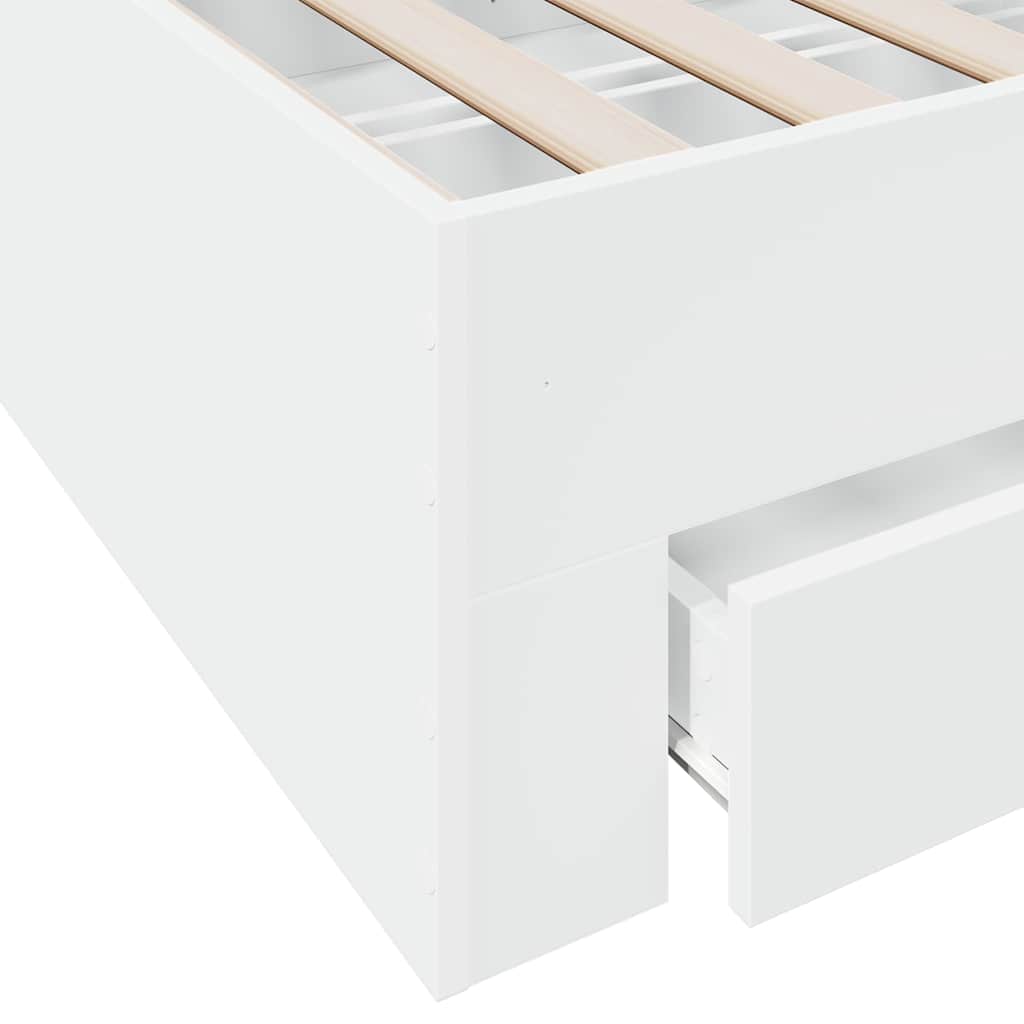 Cadre de lit avec tiroirs sans matelas blanc 120x190 cm - XIOS