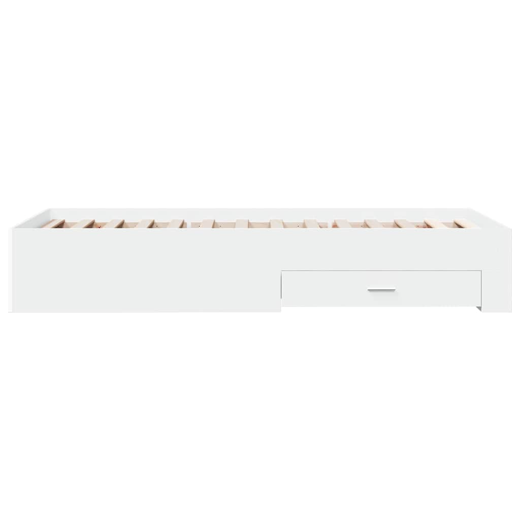 Cadre de lit avec tiroirs sans matelas blanc 100x200 cm - XIOS