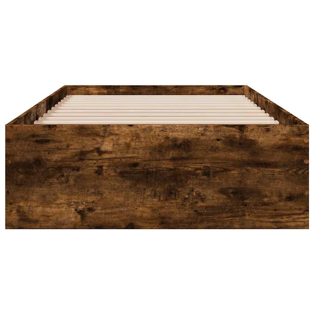 Cadre de lit avec tiroirs sans matelas chêne fumé 100x200 cm - XIOS
