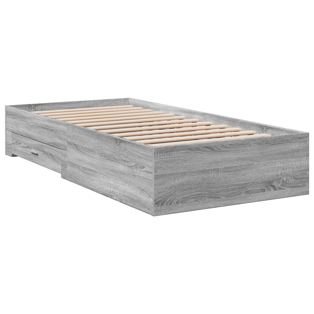 Cadre de lit avec tiroirs sans matelas sonoma gris 100x200 cm - XIOS