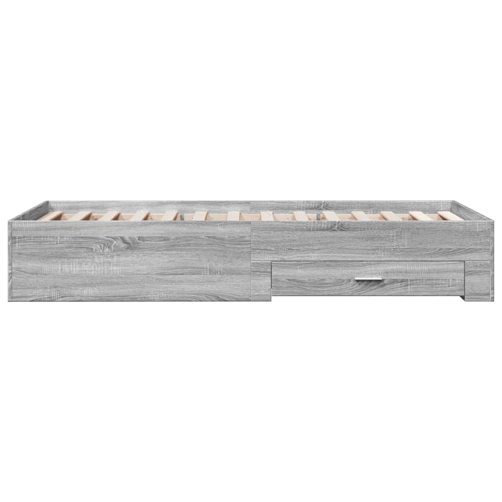 Cadre de lit avec tiroirs sans matelas sonoma gris 100x200 cm - XIOS
