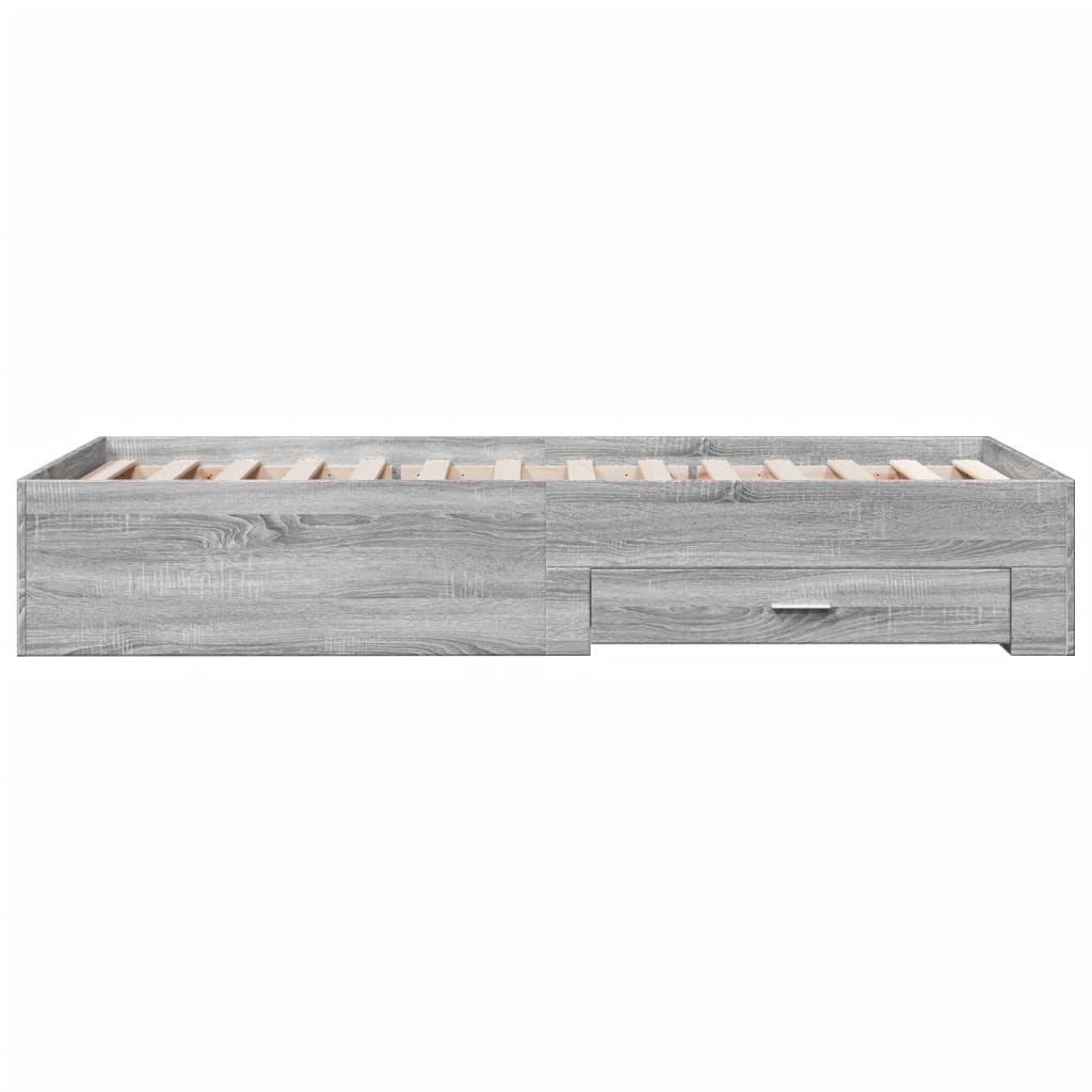 Cadre de lit avec tiroirs sans matelas sonoma gris 100x200 cm - XIOS