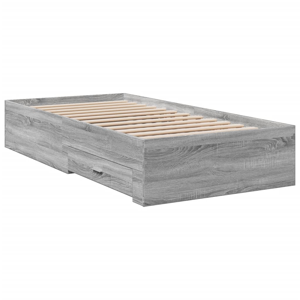 Cadre de lit avec tiroirs sans matelas sonoma gris 100x200 cm - XIOS