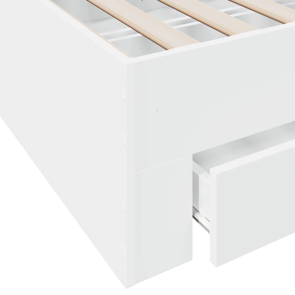 Cadre de lit avec tiroirs sans matelas blanc 90x200 cm - XIOS