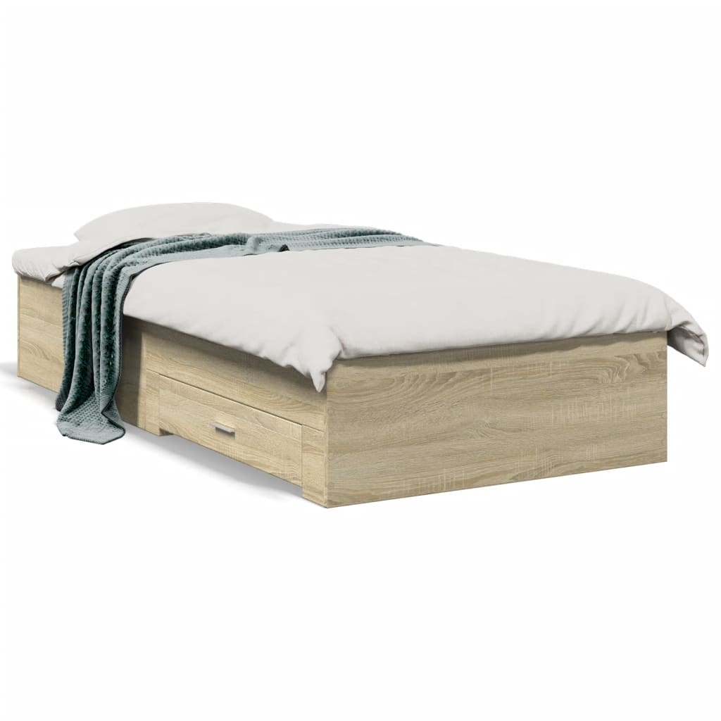 Cadre de lit avec tiroirs sans matelas chêne sonoma 90x200 cm - XIOS