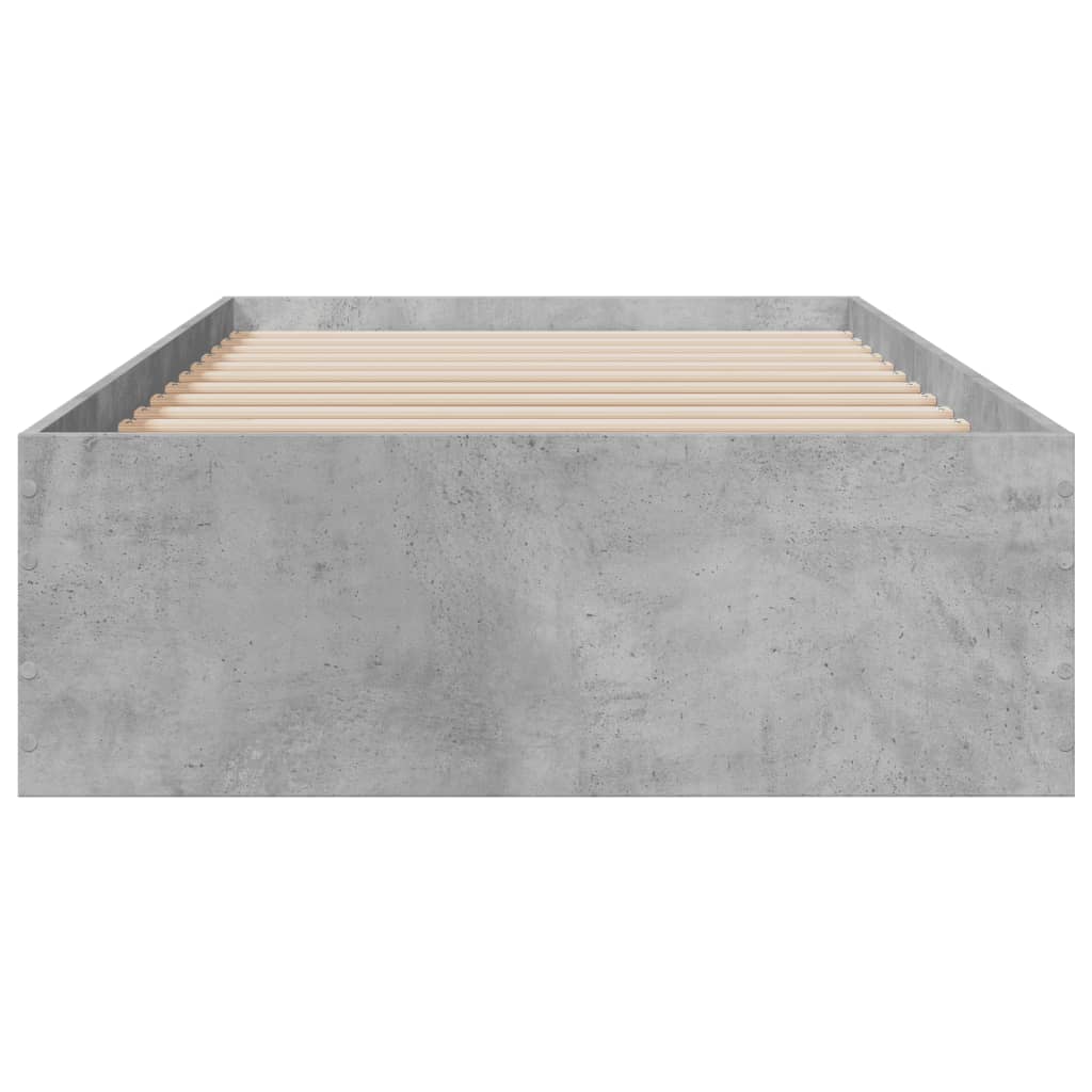 Cadre de lit avec tiroirs sans matelas gris béton 90x190 cm - XIOS