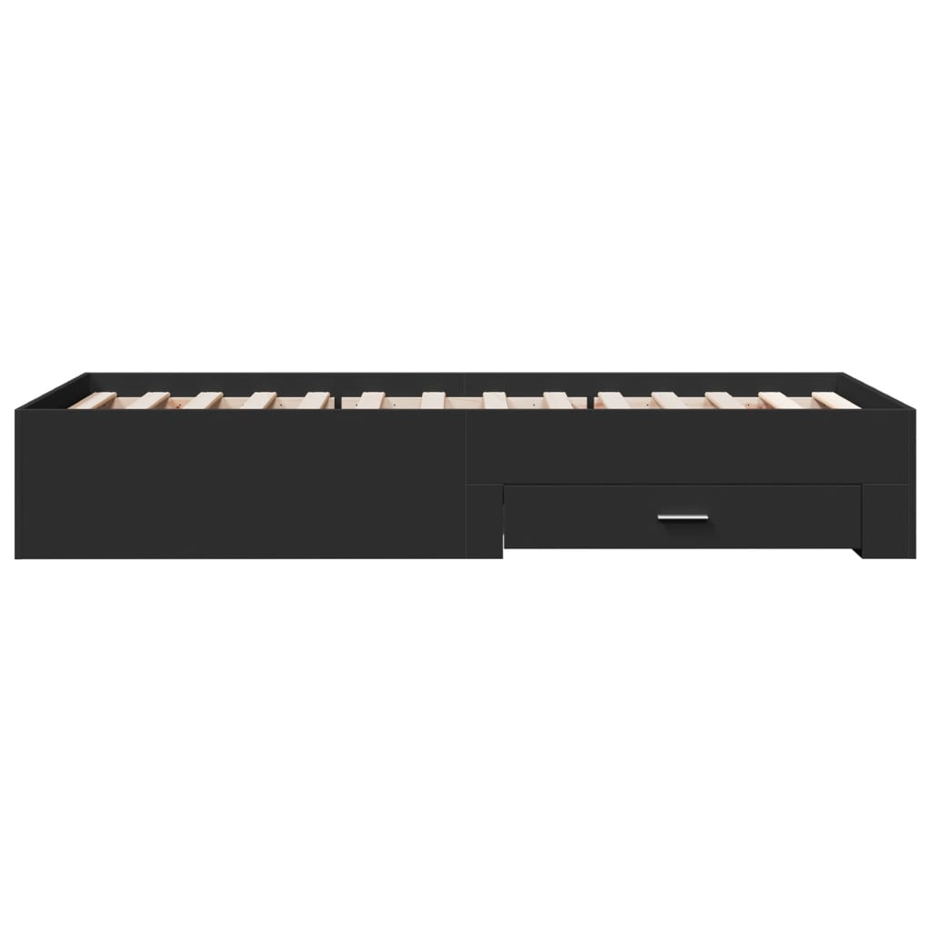 Cadre de lit avec tiroirs sans matelas noir 75x190 cm - XIOS