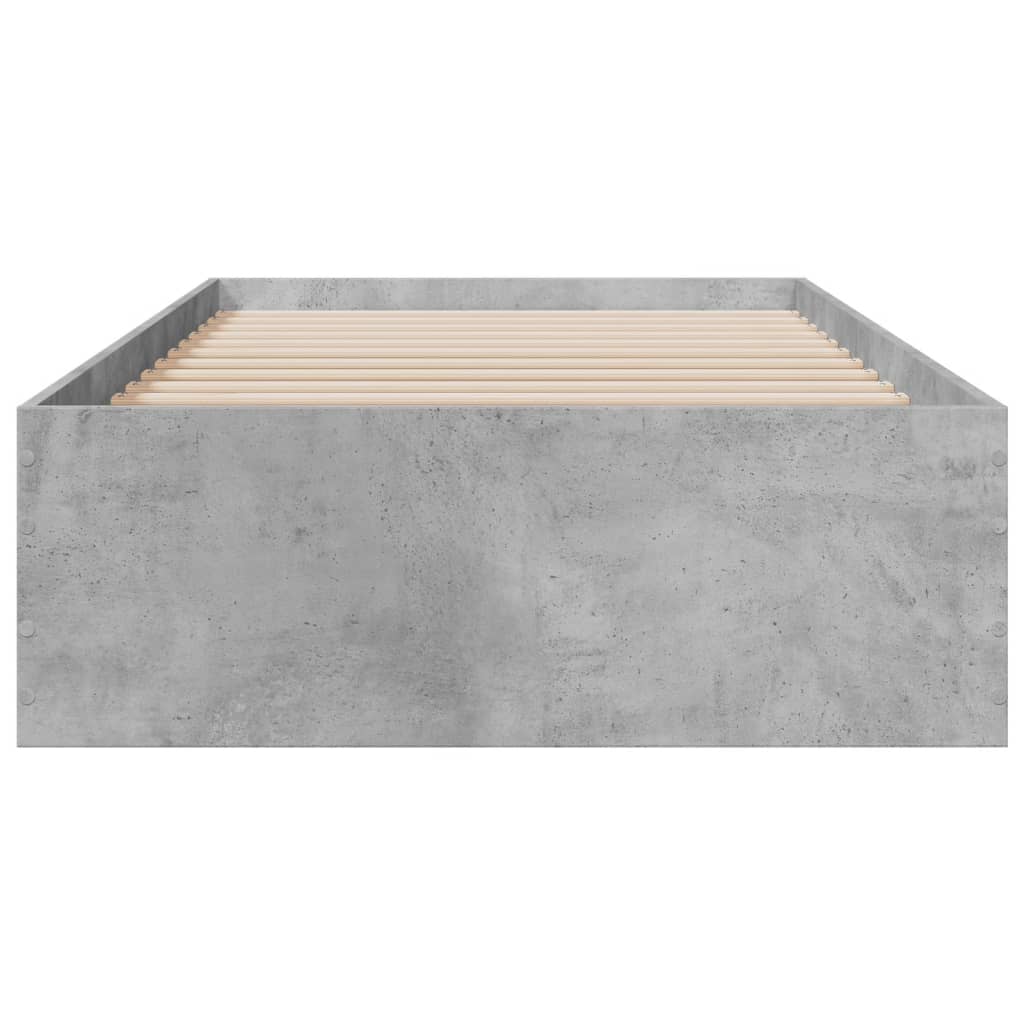 Cadre de lit avec tiroirs sans matelas gris béton 75x190 cm - XIOS
