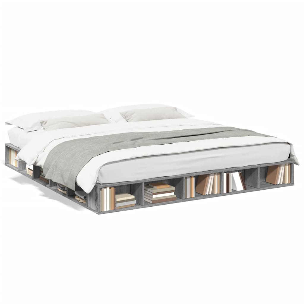 Cadre de lit sans matelas sonoma gris 200x200 cm - XIOS