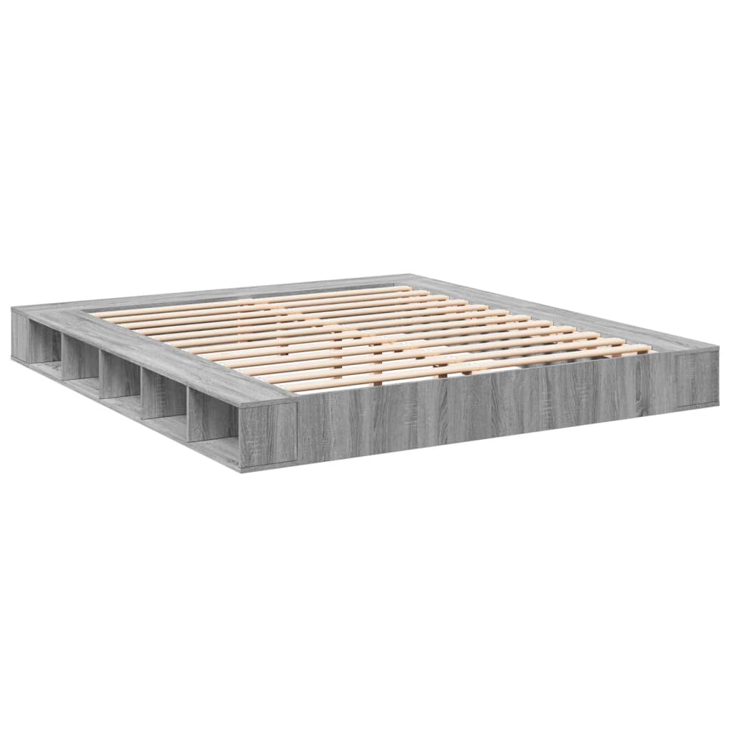 Cadre de lit sans matelas sonoma gris 200x200 cm - XIOS