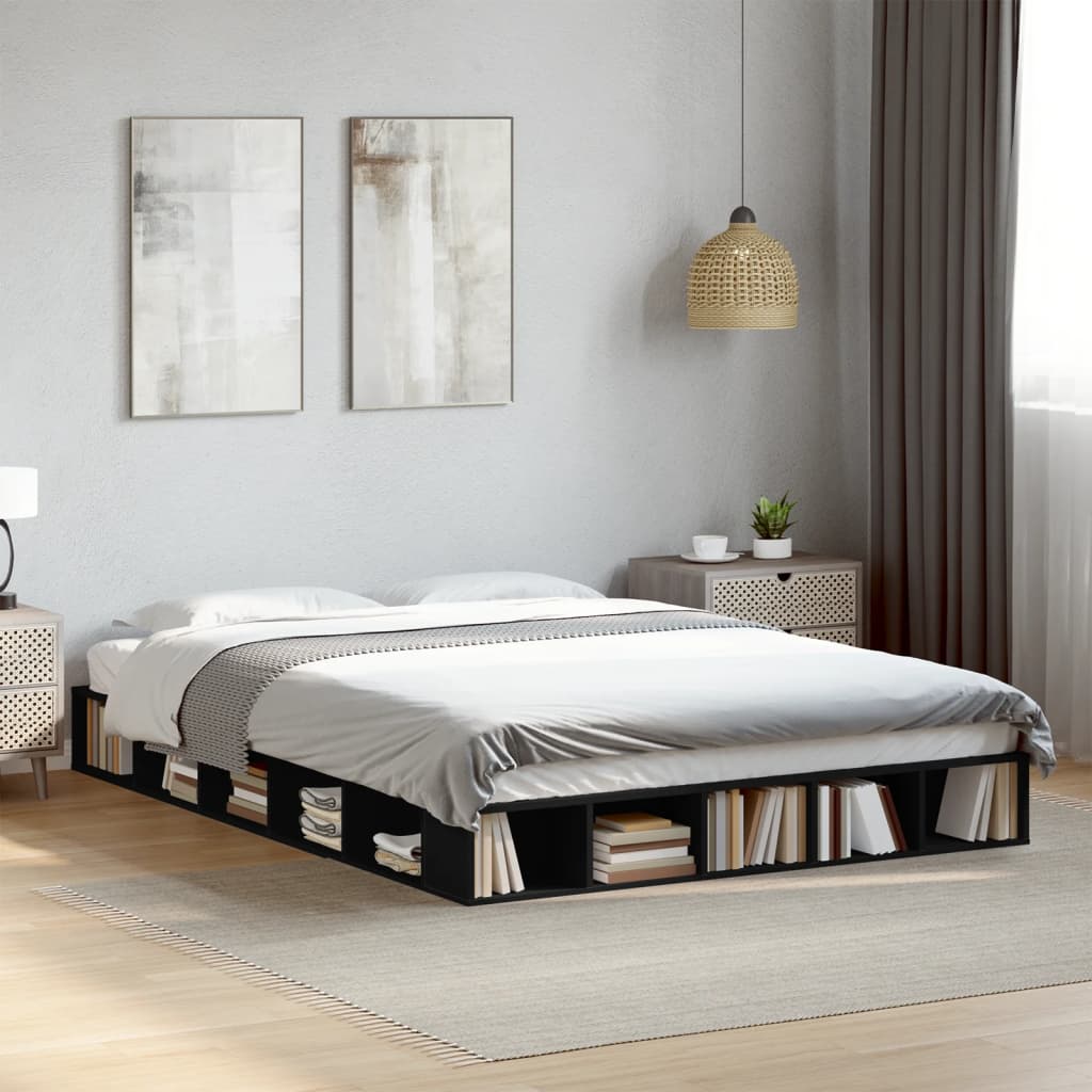 Cadre de lit sans matelas noir 160x200 cm - XIOS