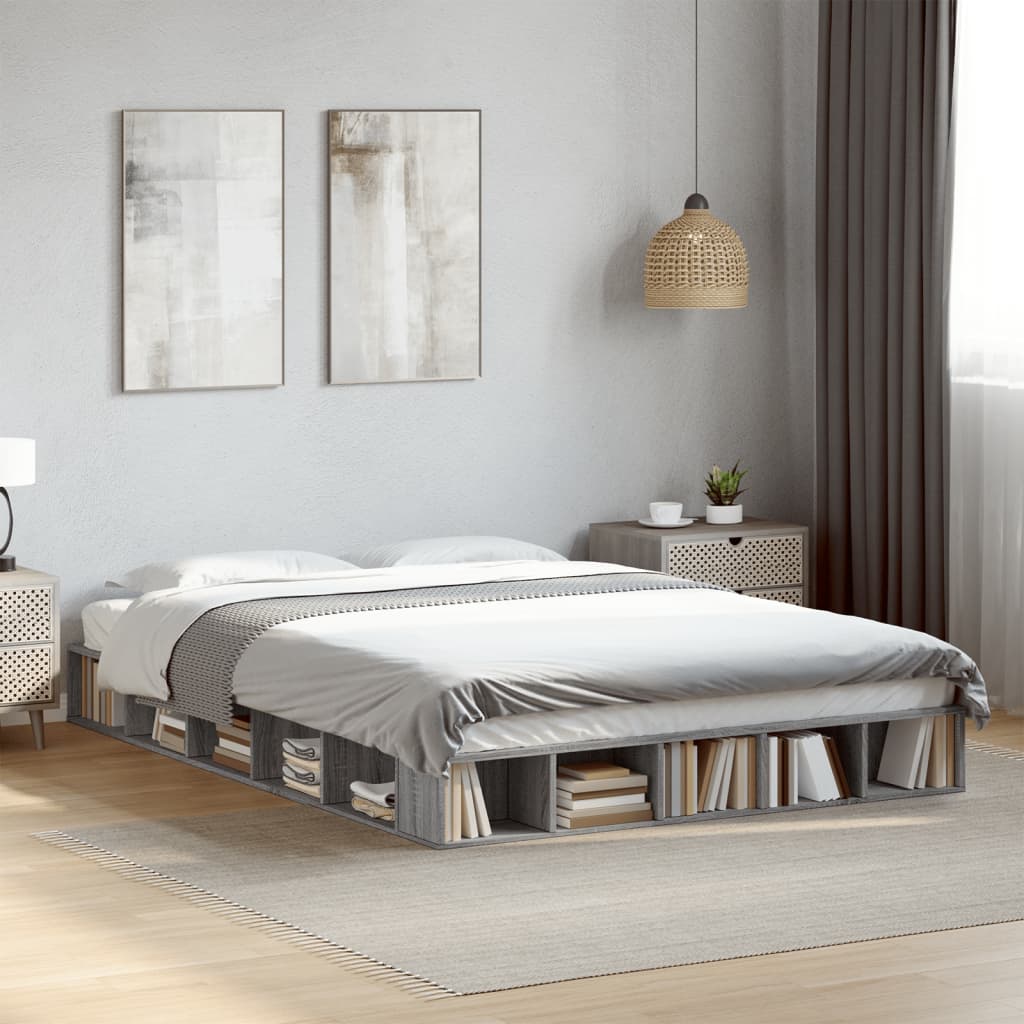 Cadre de lit sans matelas sonoma gris 150x200 cm - XIOS
