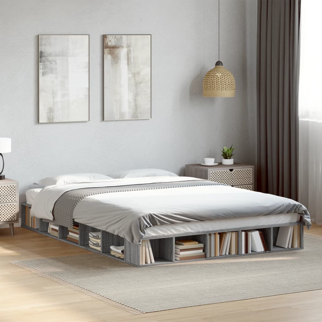 Cadre de lit sans matelas sonoma gris 140x200 cm - XIOS
