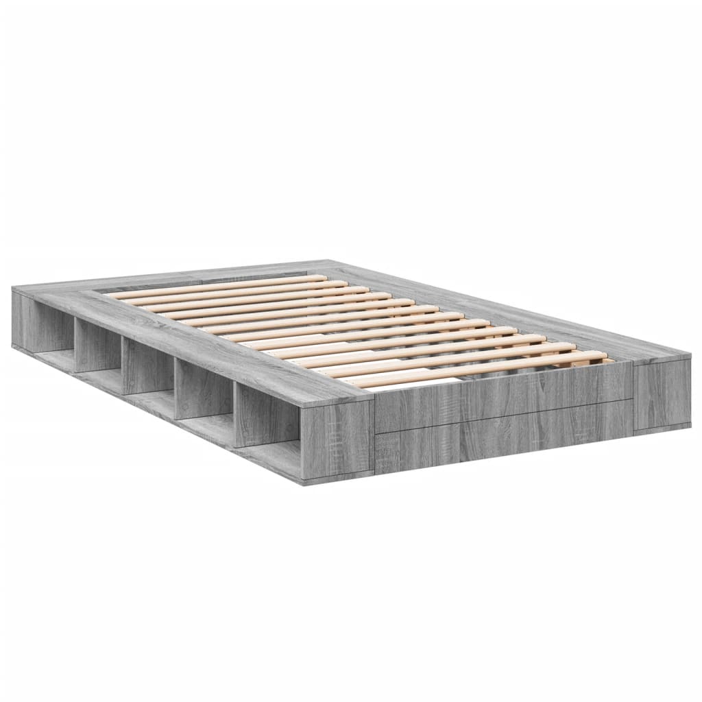 Cadre de lit sans matelas sonoma gris 140x190 cm - XIOS