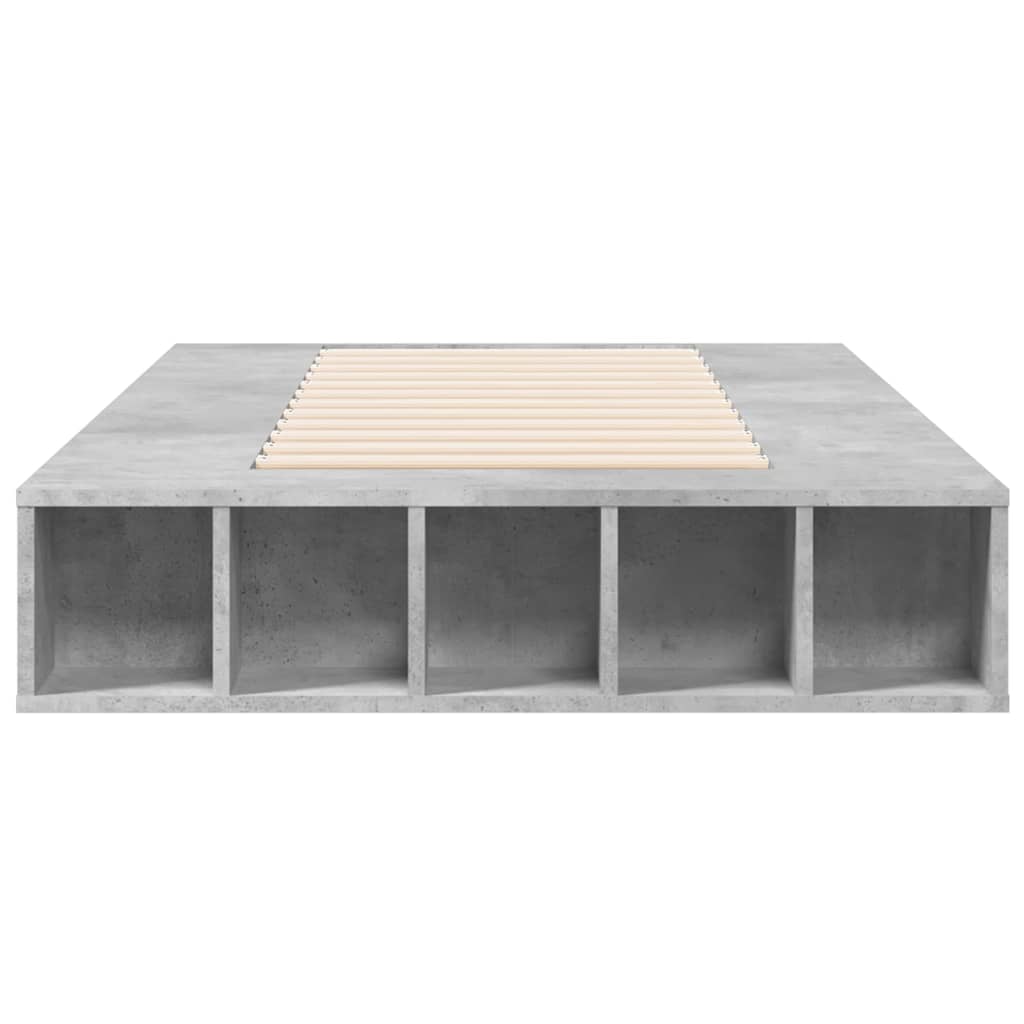 Cadre de lit sans matelas gris béton 100x200 cm - XIOS