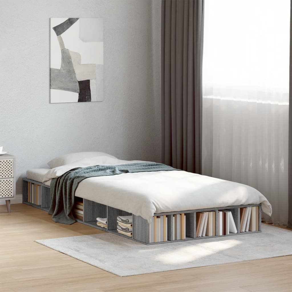 Cadre de lit sans matelas sonoma gris 100x200 cm - XIOS
