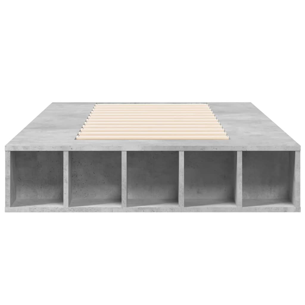 Cadre de lit sans matelas gris béton 90x190 cm - XIOS