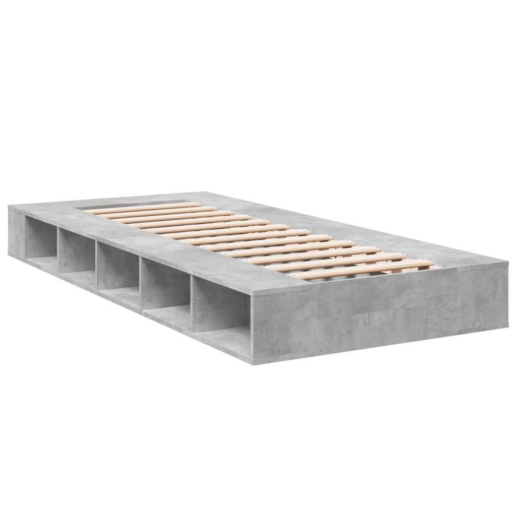 Cadre de lit sans matelas gris béton 90x190 cm - XIOS