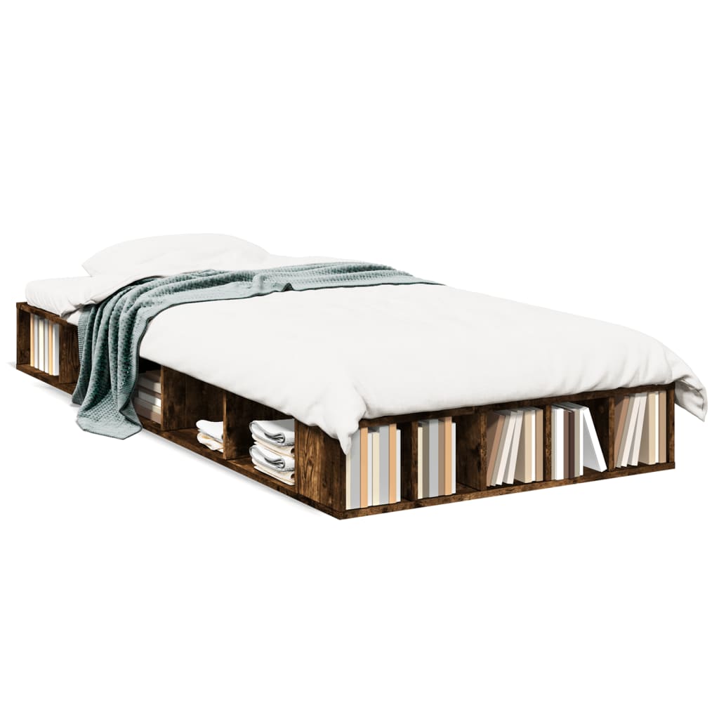 Cadre de lit sans matelas chêne fumé 90x190 cm - XIOS