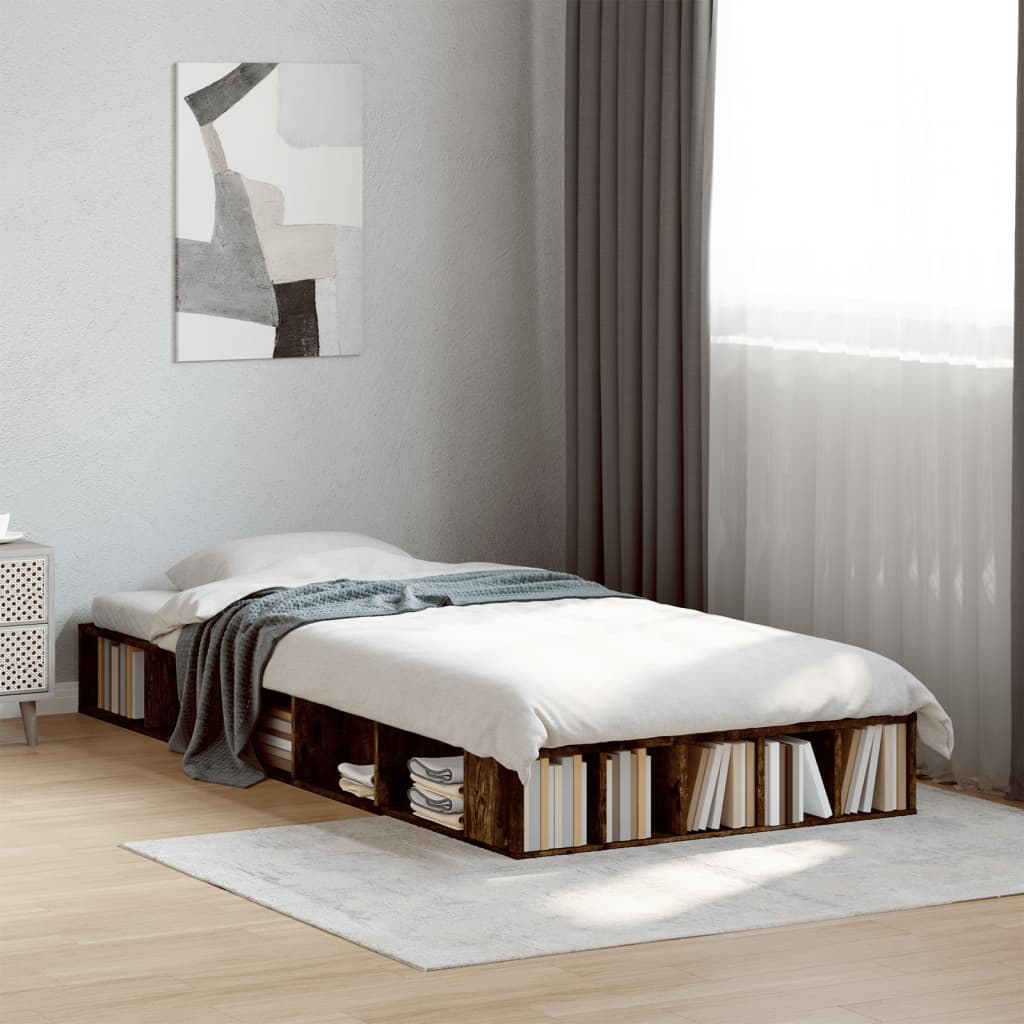 Cadre de lit sans matelas chêne fumé 90x190 cm - XIOS