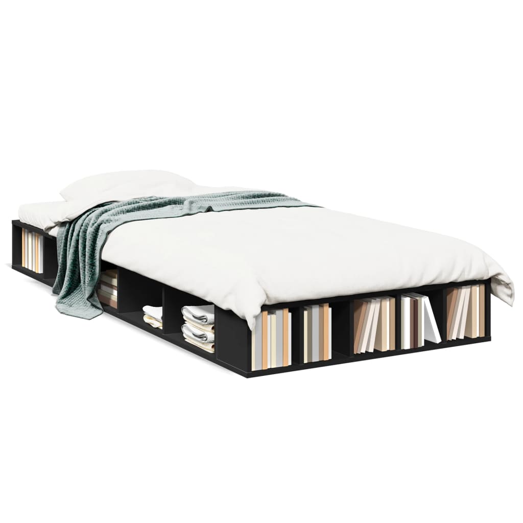 Cadre de lit sans matelas noir 75x190 cm - XIOS