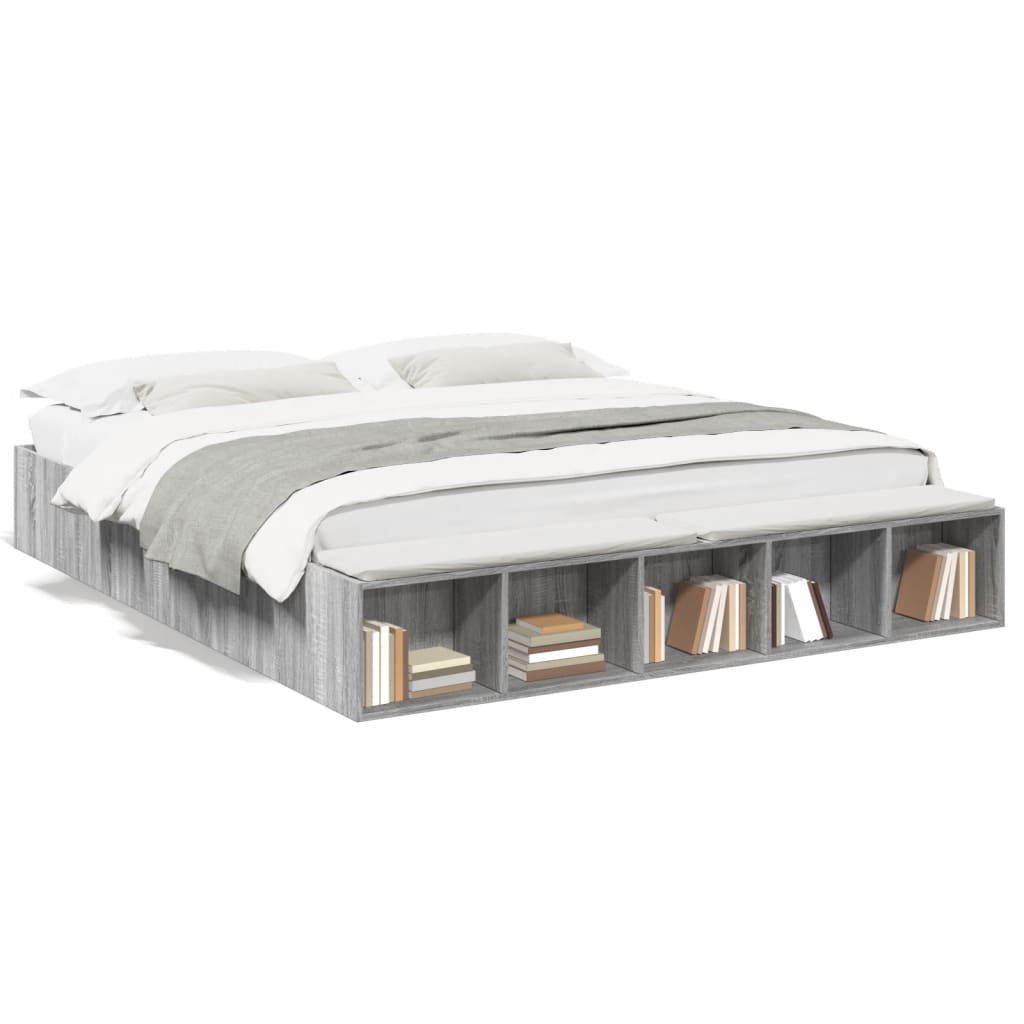 Cadre de lit sans matelas sonoma gris 200x200 cm - XIOS