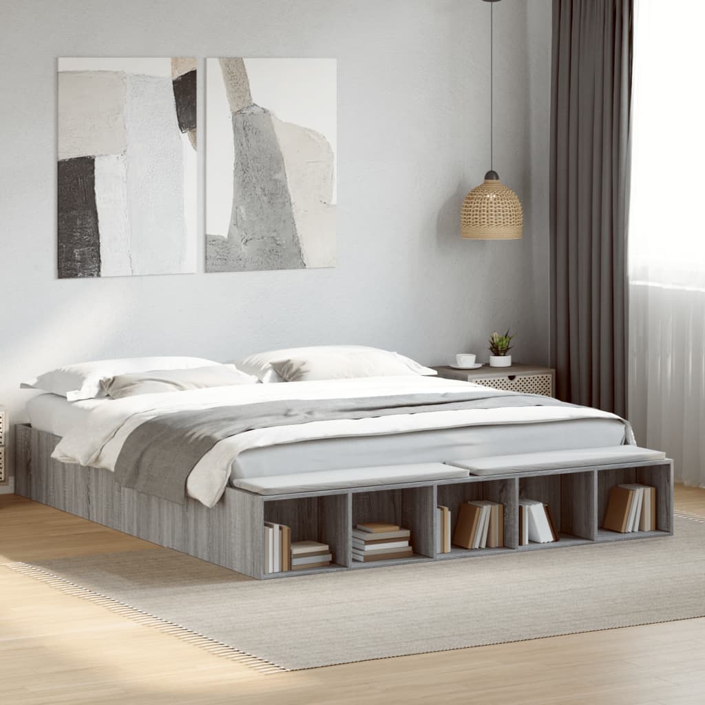 Cadre de lit sans matelas sonoma gris 200x200 cm - XIOS