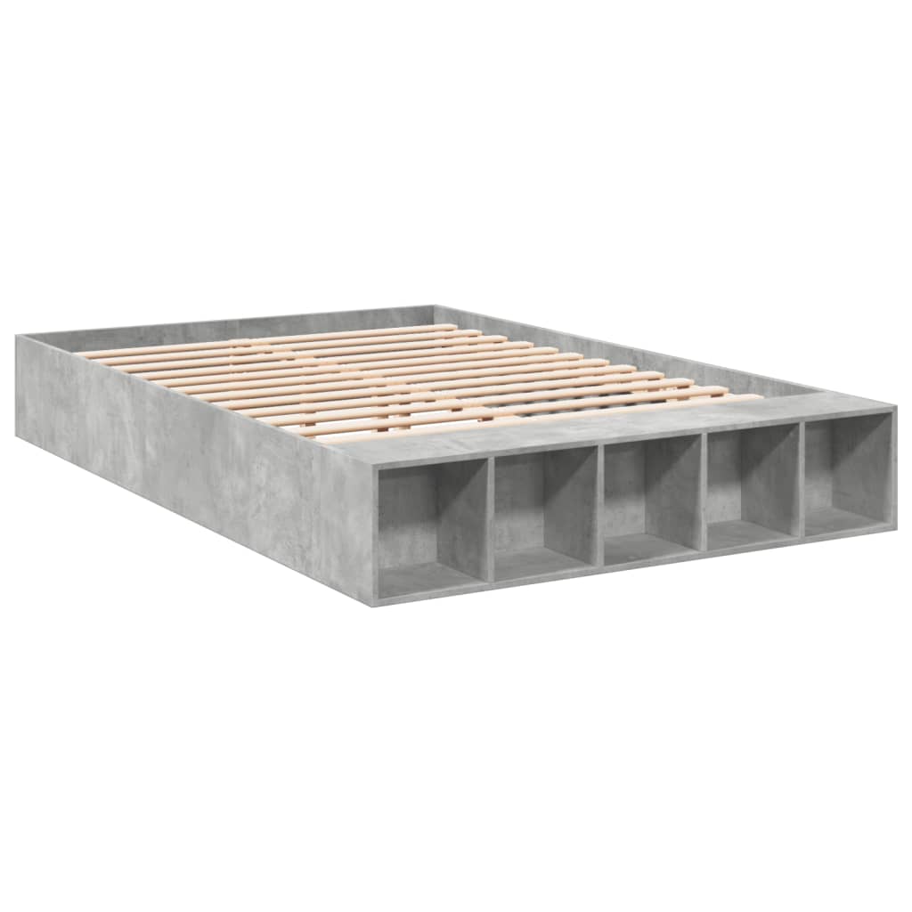 Cadre de lit sans matelas gris béton 150x200 cm - XIOS