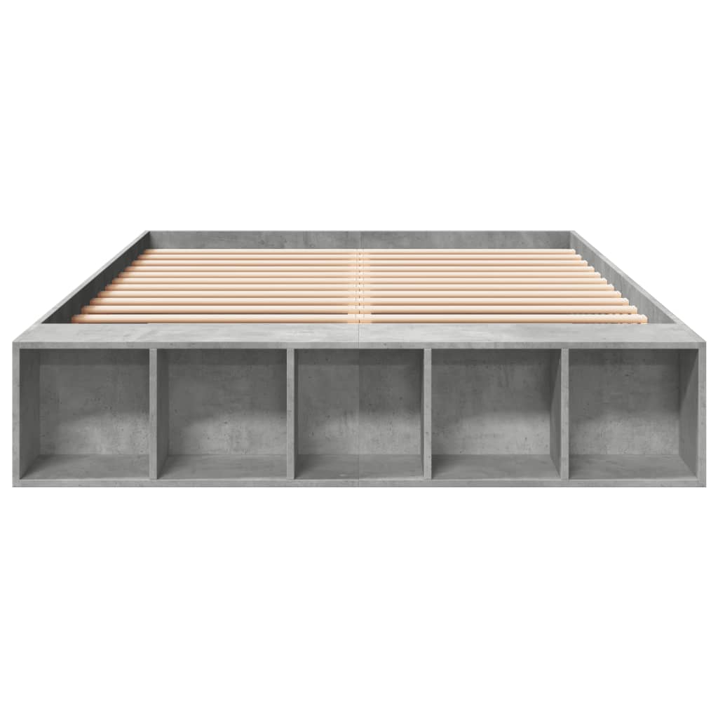 Cadre de lit sans matelas gris béton 150x200 cm - XIOS