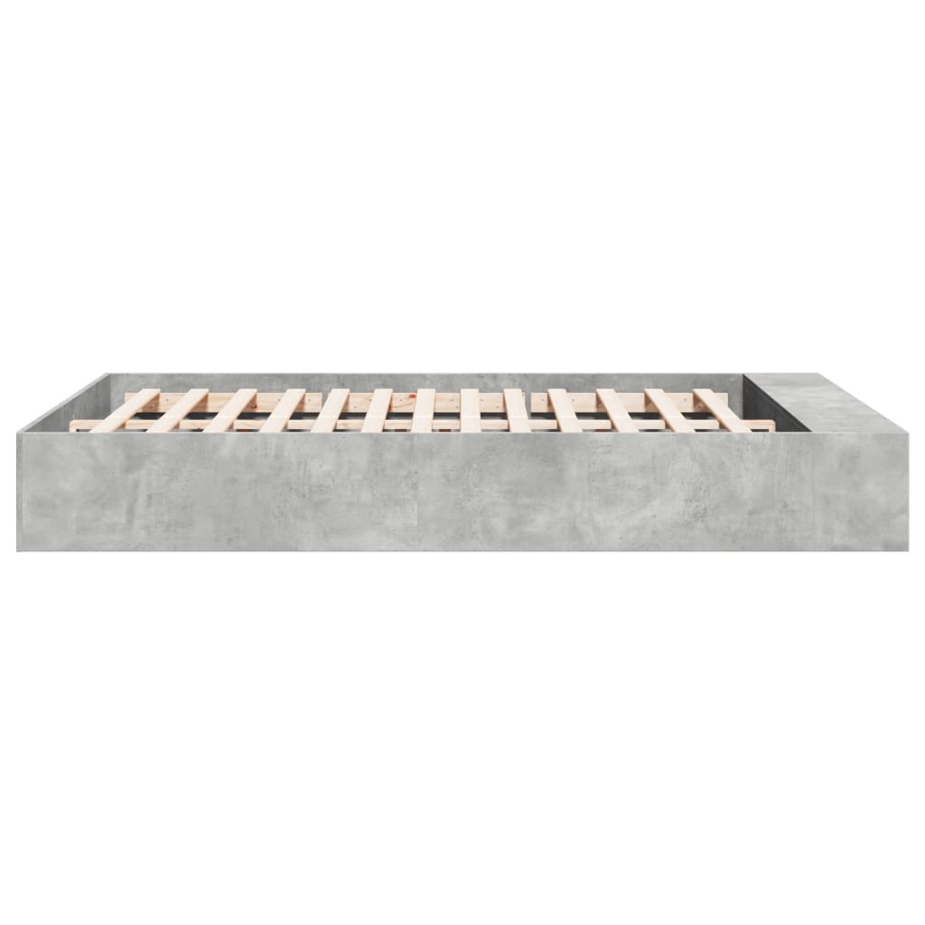Cadre de lit sans matelas gris béton 150x200 cm - XIOS