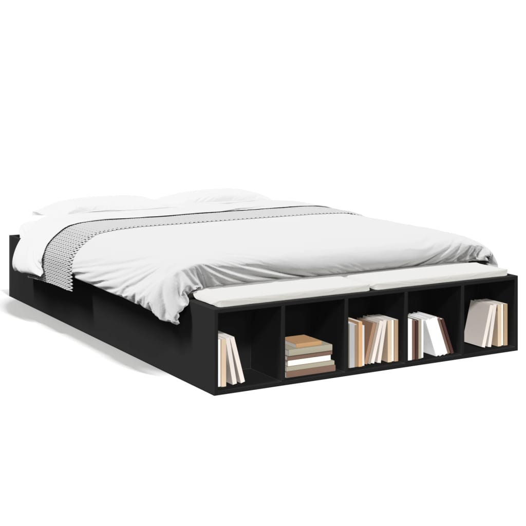Cadre de lit sans matelas noir 135x190 cm - XIOS