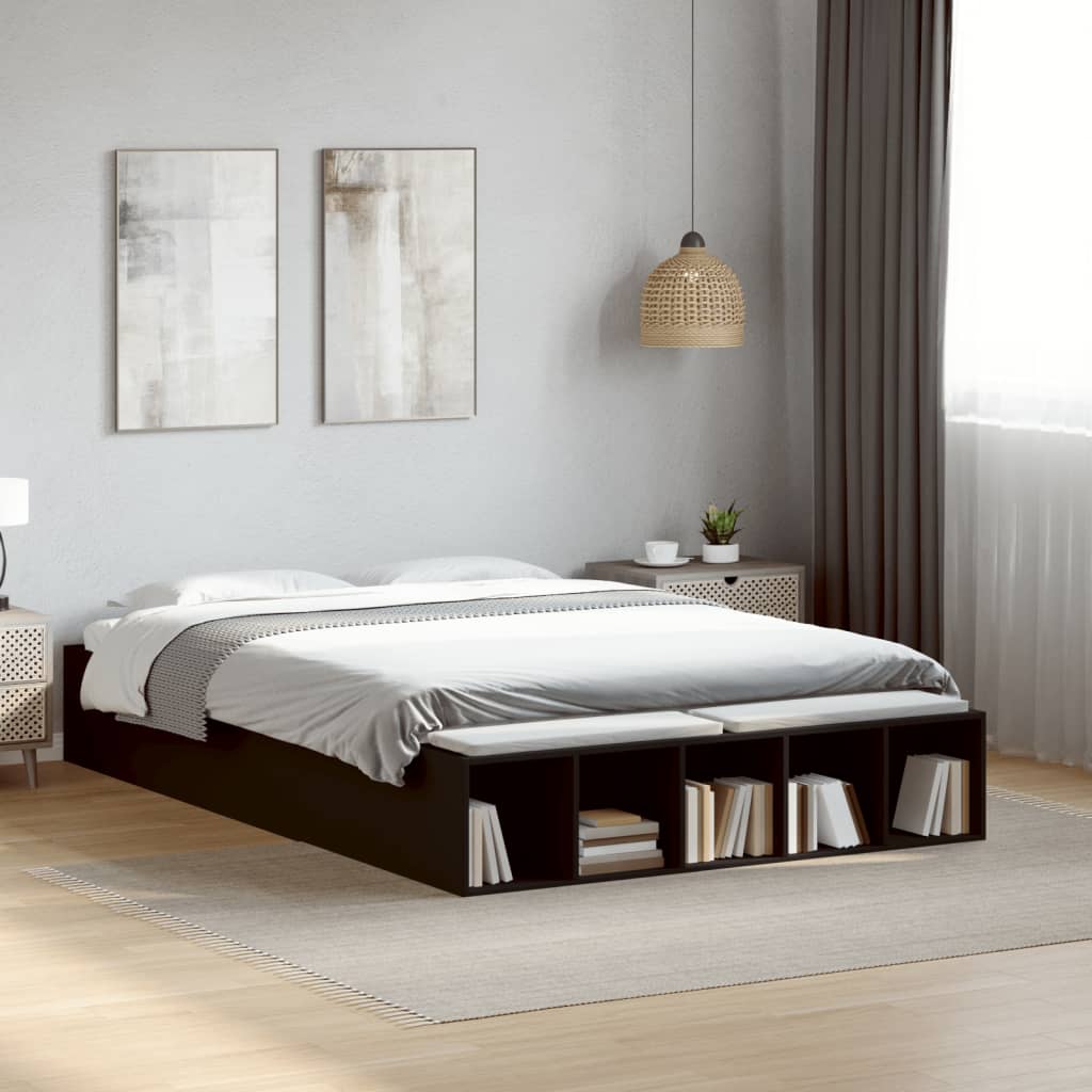 Cadre de lit sans matelas noir 135x190 cm - XIOS