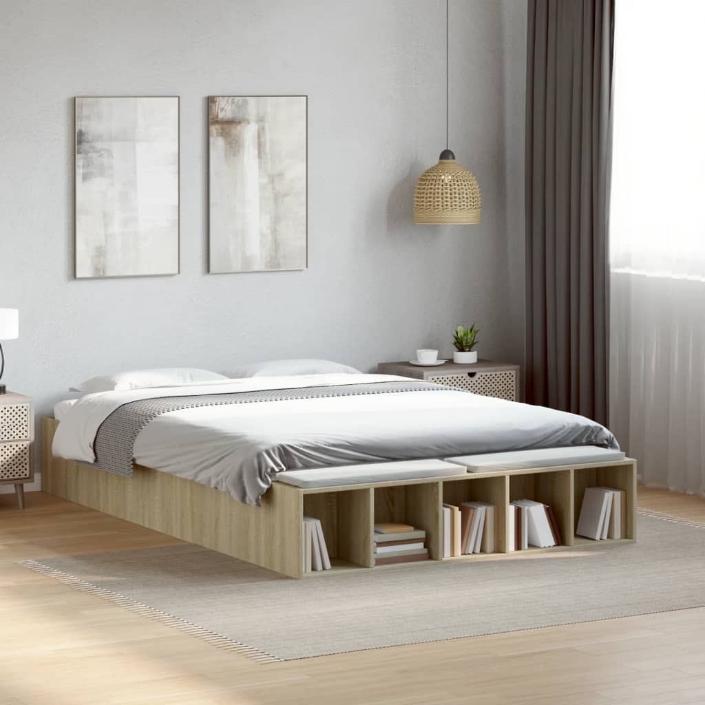 Cadre de lit sans matelas chêne sonoma 120x190 cm - XIOS