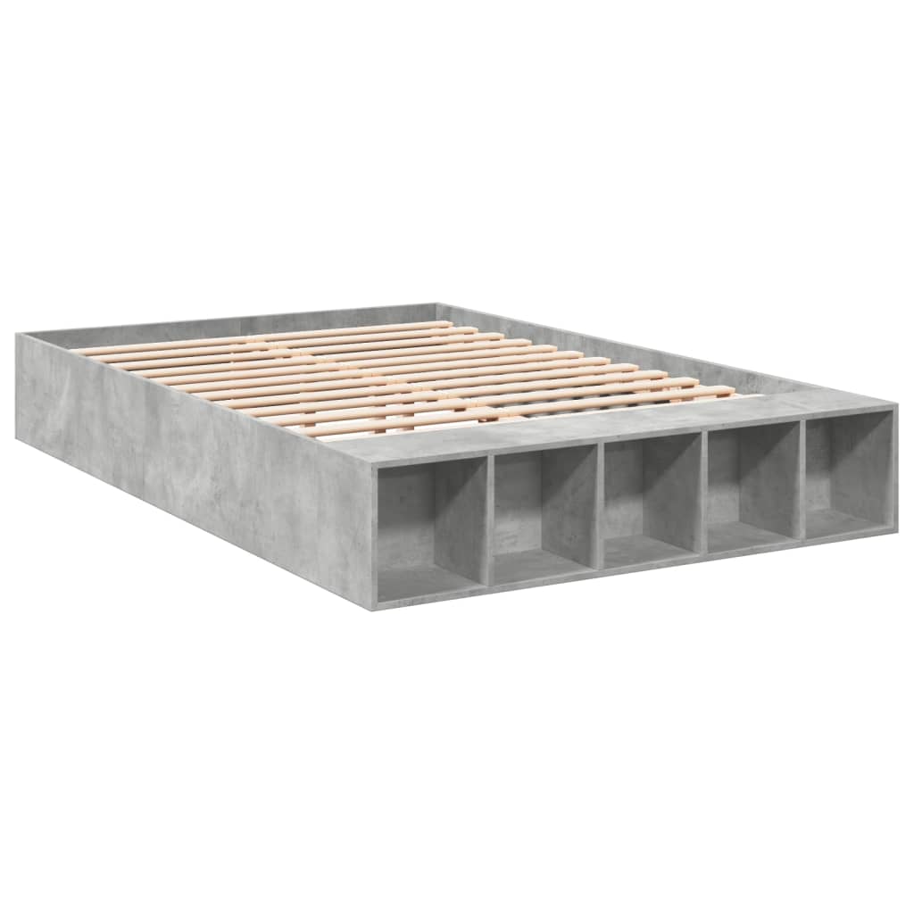 Cadre de lit sans matelas gris béton 120x190 cm - XIOS