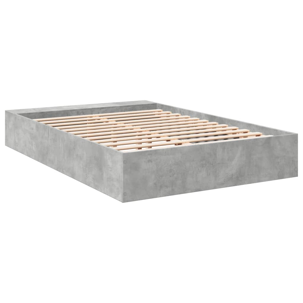 Cadre de lit sans matelas gris béton 120x190 cm - XIOS