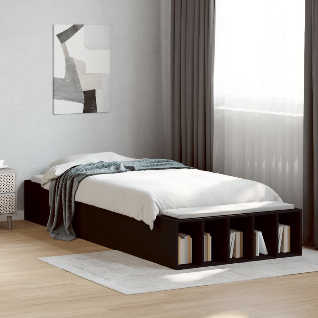 Cadre de lit sans matelas noir 100x200 cm - XIOS