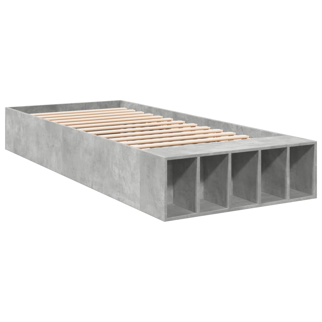 Cadre de lit sans matelas gris béton 100x200 cm - XIOS