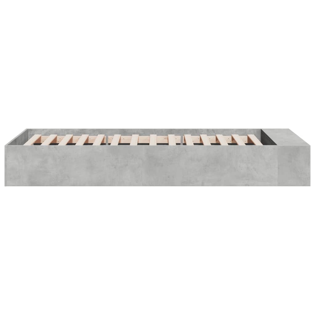 Cadre de lit sans matelas gris béton 90x200 cm - XIOS