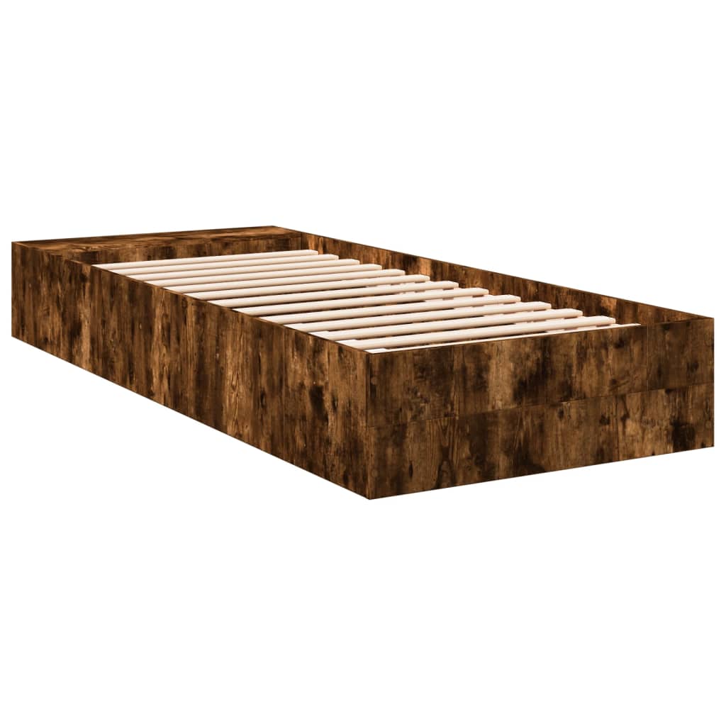 Cadre de lit sans matelas chêne fumé 90x200 cm - XIOS