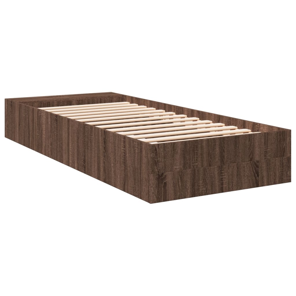 Cadre de lit sans matelas chêne marron 90x200 cm - XIOS