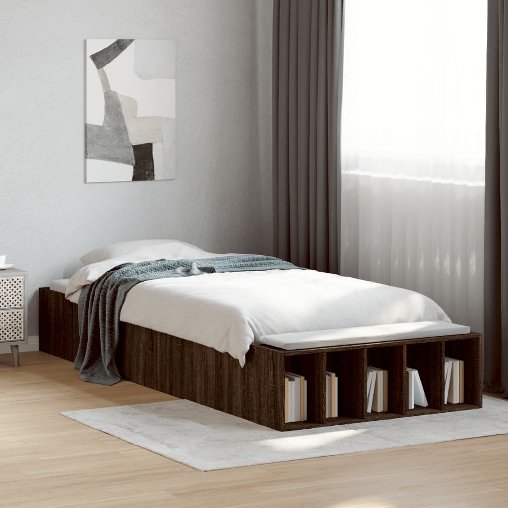 Cadre de lit sans matelas chêne marron 90x200 cm - XIOS