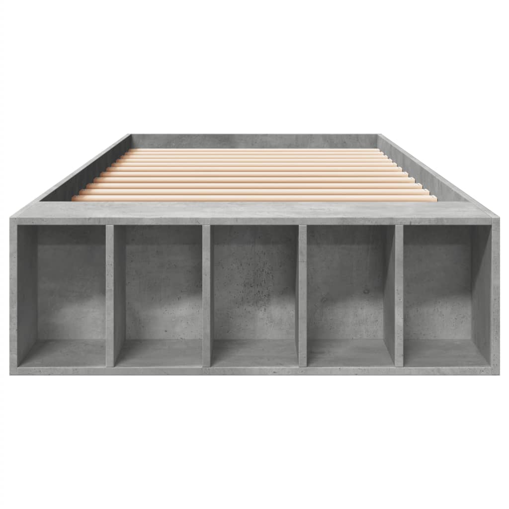 Cadre de lit sans matelas gris béton 75x190 cm - XIOS