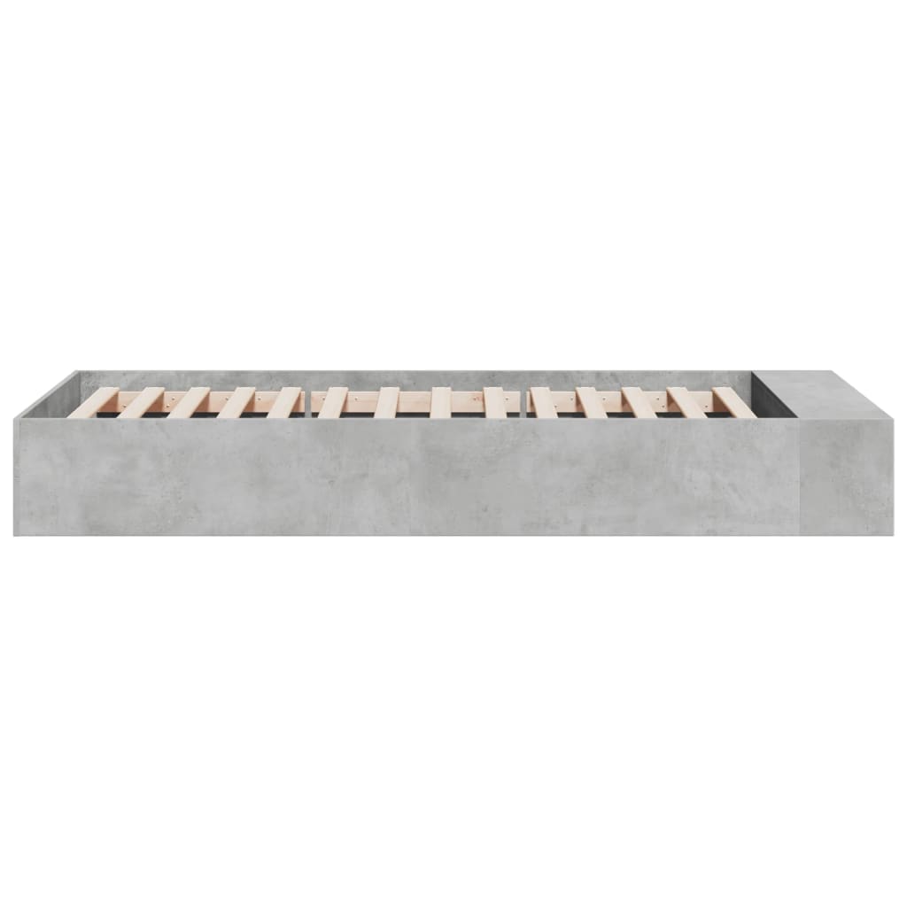 Cadre de lit sans matelas gris béton 75x190 cm - XIOS