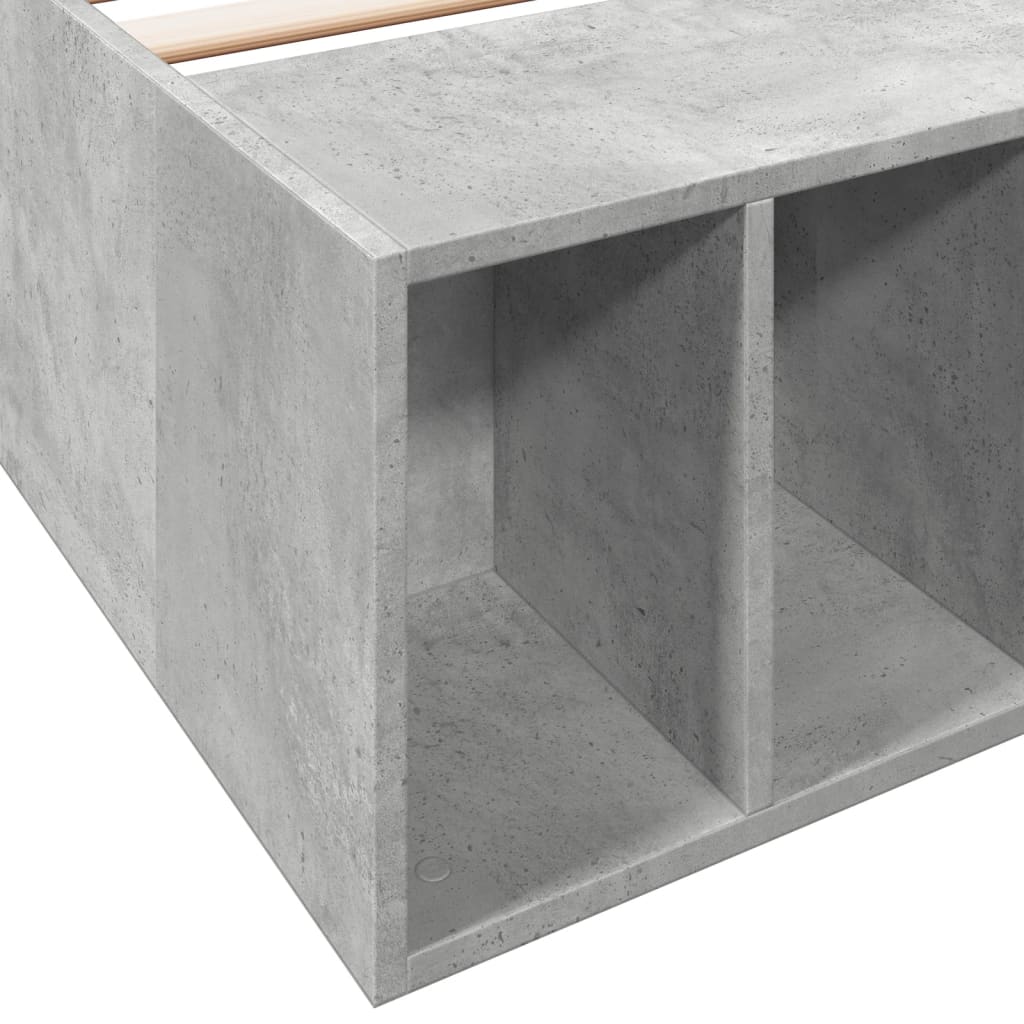Cadre de lit sans matelas gris béton 75x190 cm - XIOS