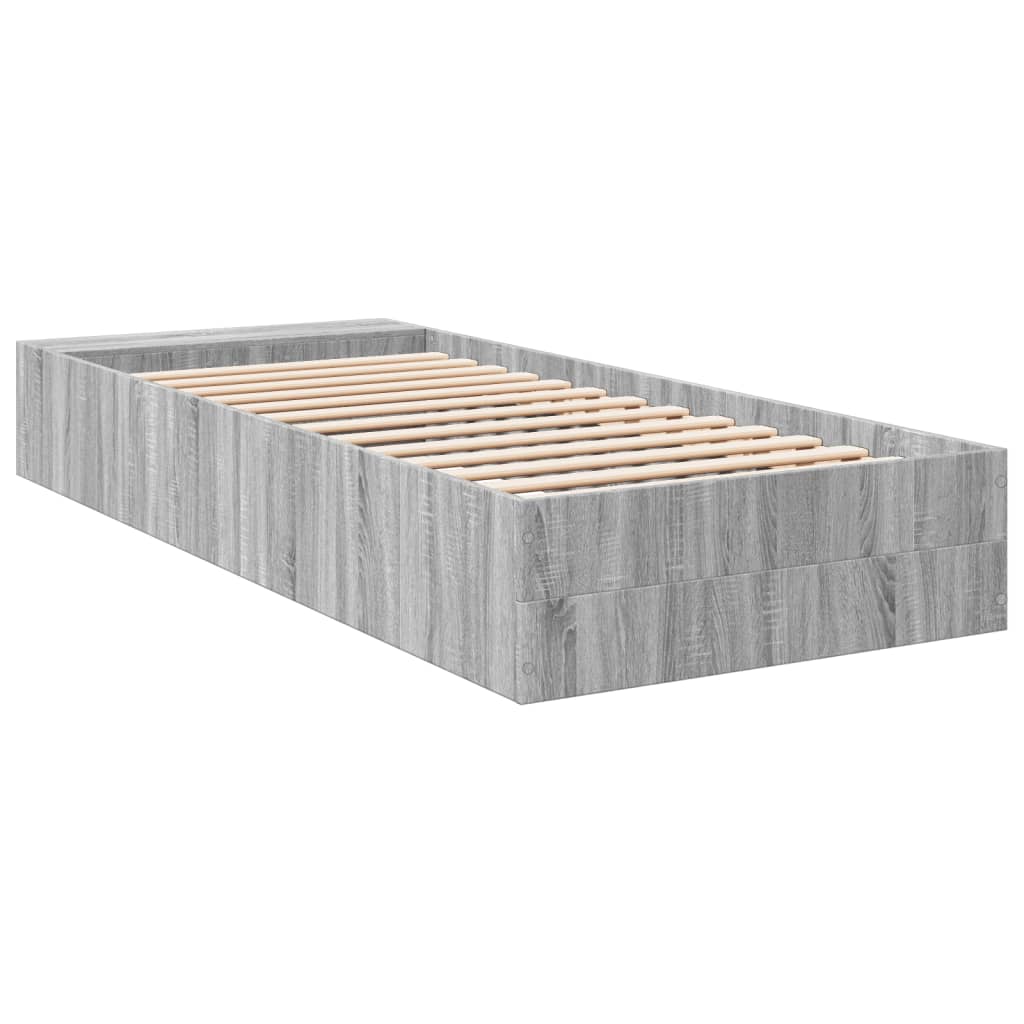 Cadre de lit sans matelas sonoma gris 75x190 cm - XIOS