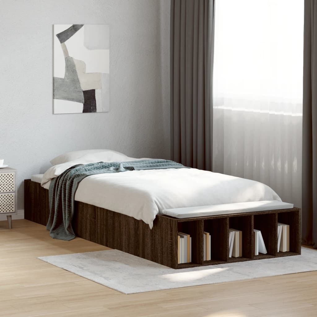 Cadre de lit sans matelas chêne marron 75x190 cm - XIOS
