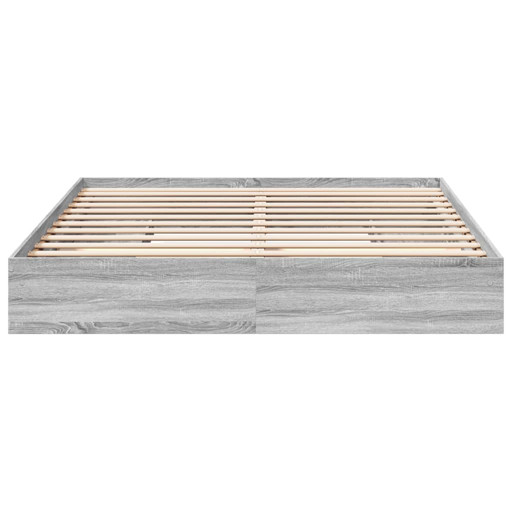 Cadre de lit avec tiroirs sans matelas sonoma gris 200x200 cm - XIOS